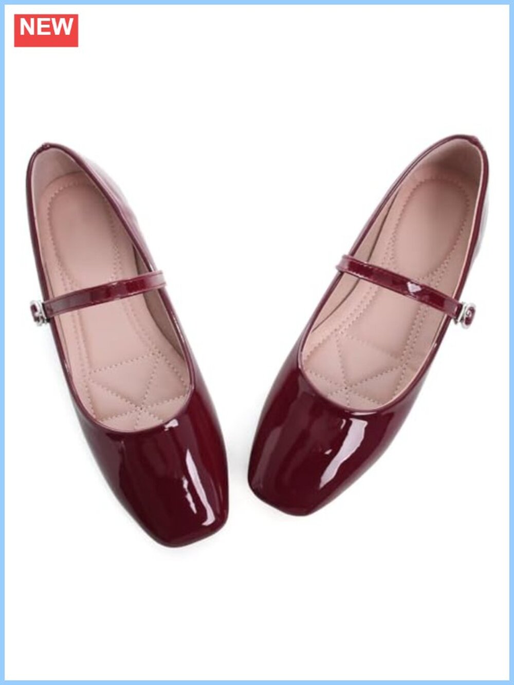 Women's Slip On Flats Round Toe Mary Jane Ballet Shoes Soft PU Comfortable